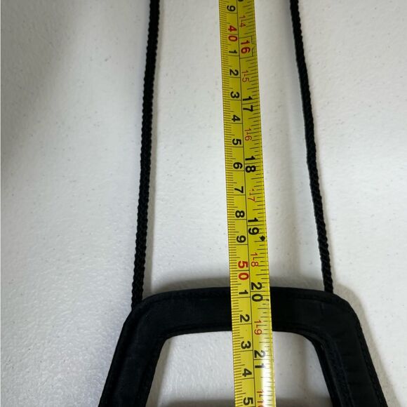 K F Ltd Black Velvet Satchel Handle Shoulder Strap Handbag Dressy Cocktail - Picture 12 of 12